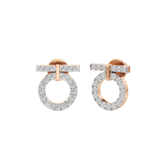 0.50Ct Round Shape Fancy Studs Earrings