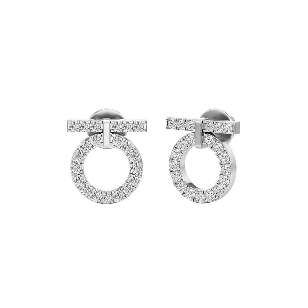 0.50Ct Round Shape Fancy Studs Earrings