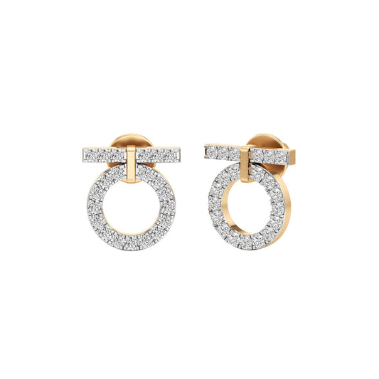 0.50Ct Round Shape Fancy Studs Earrings