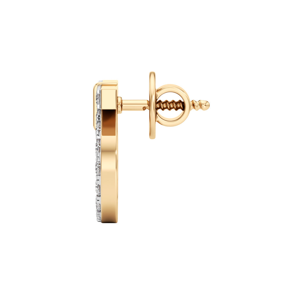 0.50Ct Round Shape Fancy Studs Earrings