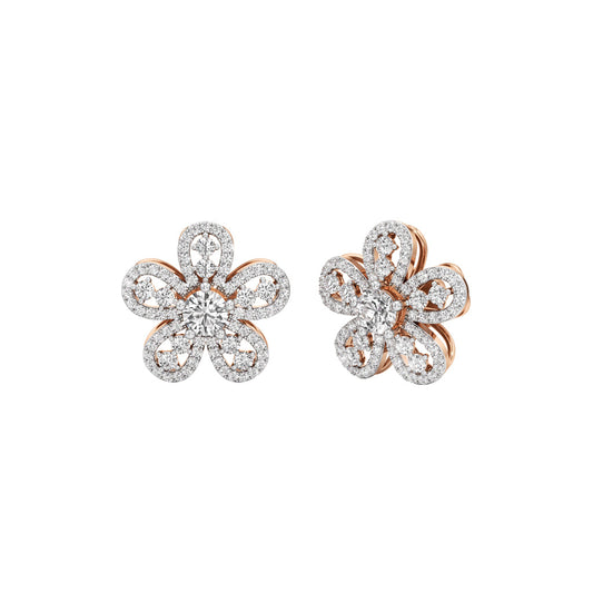 2.25Ct Round Shape Fancy Studs Earrings