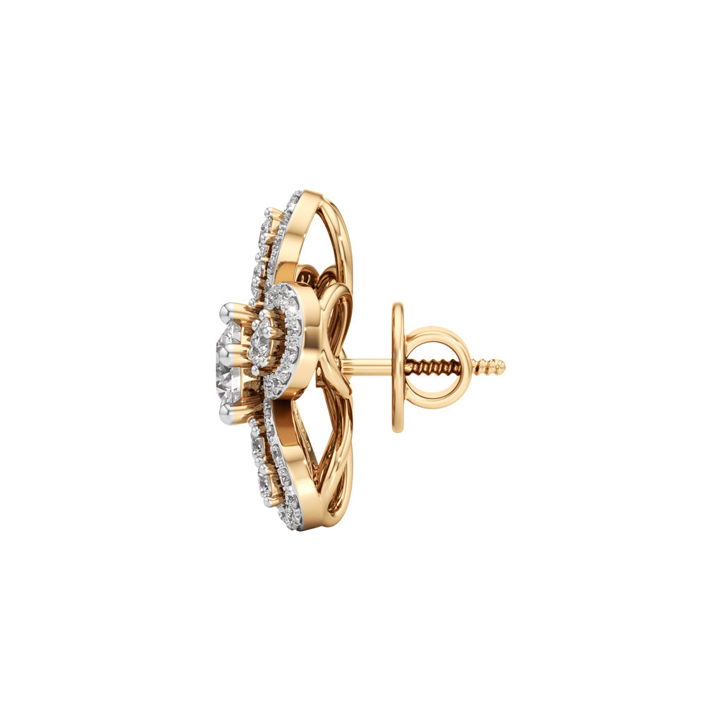 2.25Ct Round Shape Fancy Studs Earrings