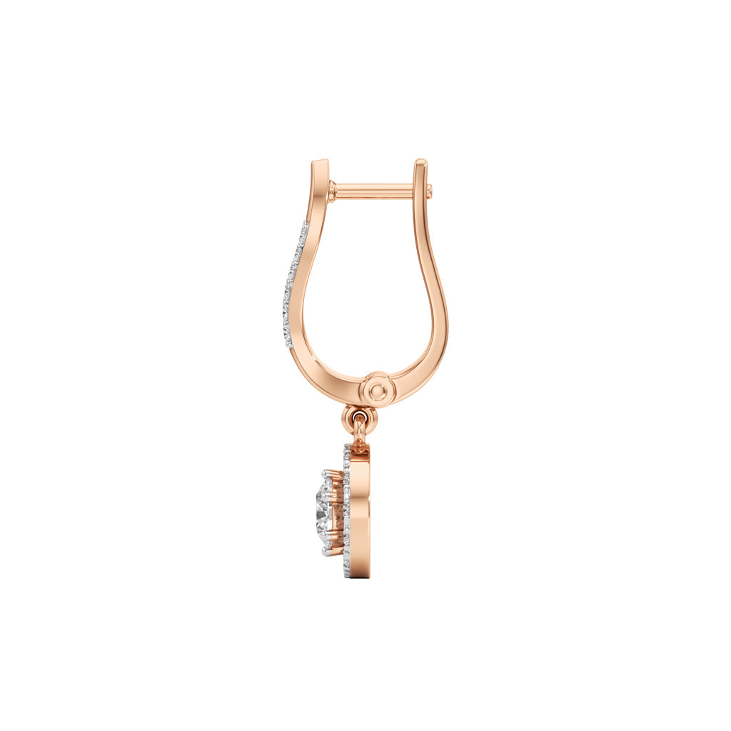 1Ct Round Shape Dangles Earrings