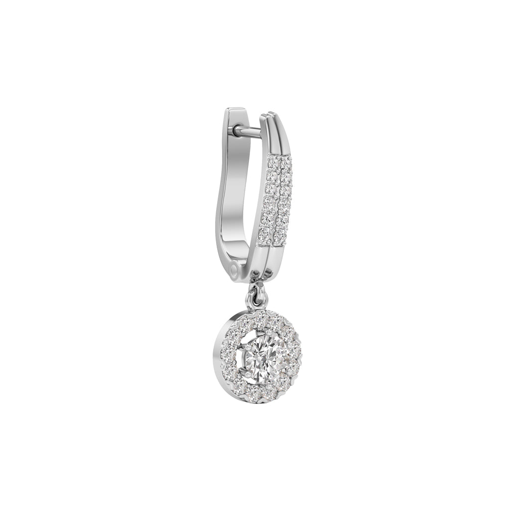 1Ct Round Shape Dangles Earrings