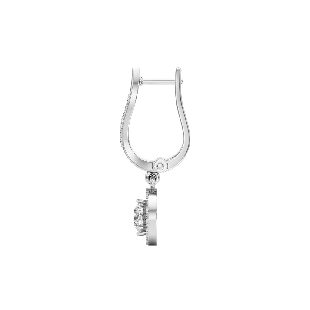 1Ct Round Shape Dangles Earrings