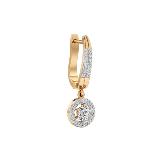 1Ct Round Shape Dangles Earrings