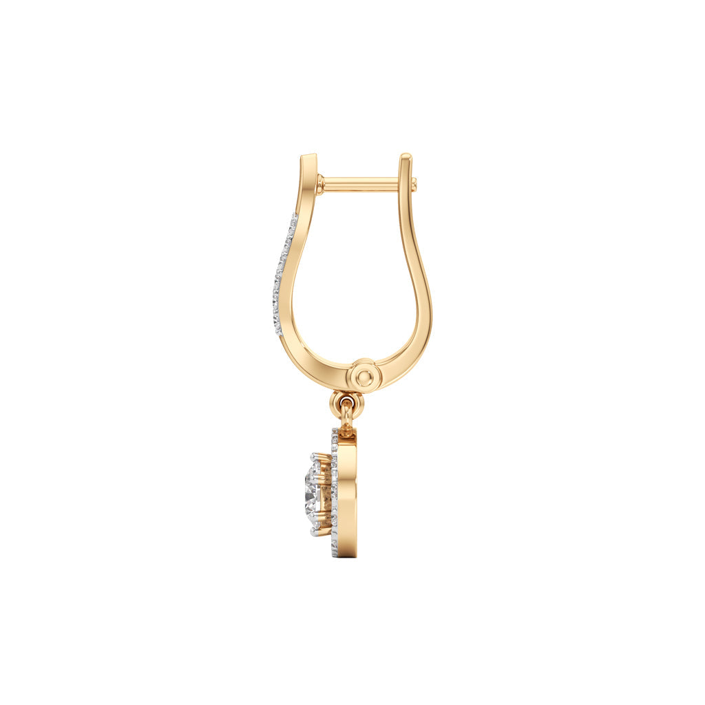 1Ct Round Shape Dangles Earrings