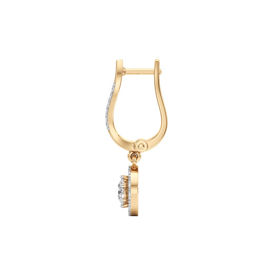 1Ct Round Shape Dangles Earrings