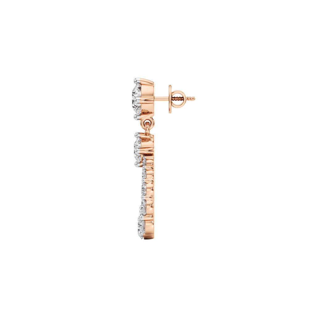 3Ct Round Shape Dangles Earrings