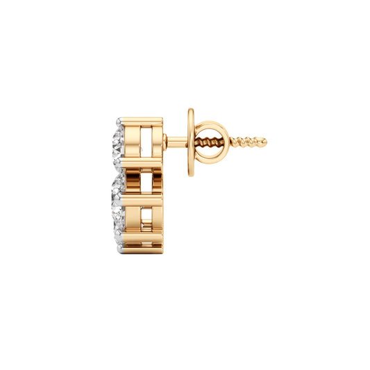 2Ct Round Shape Fancy Studs Earrings
