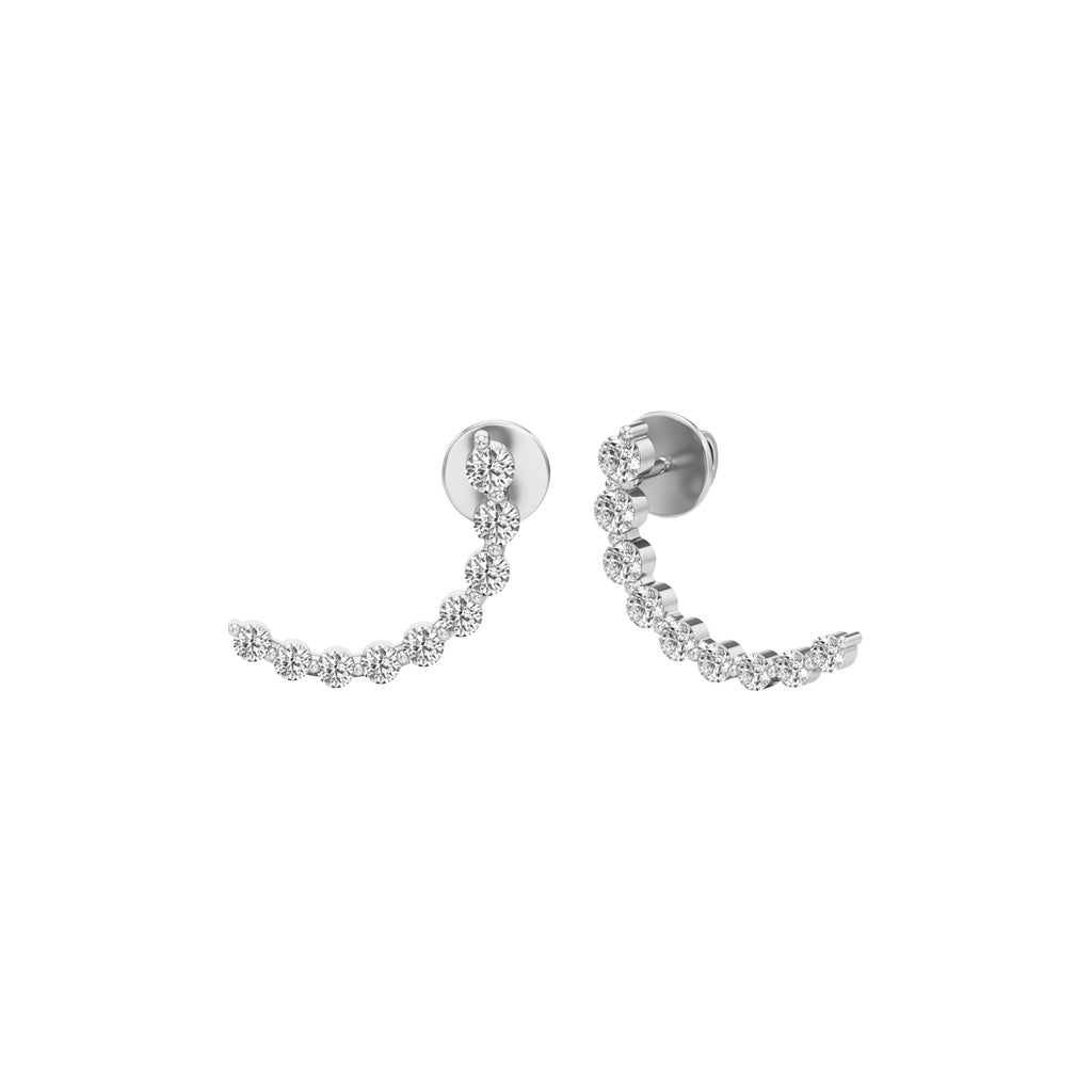 0.75Ct Round Shape Fancy Studs Earrings