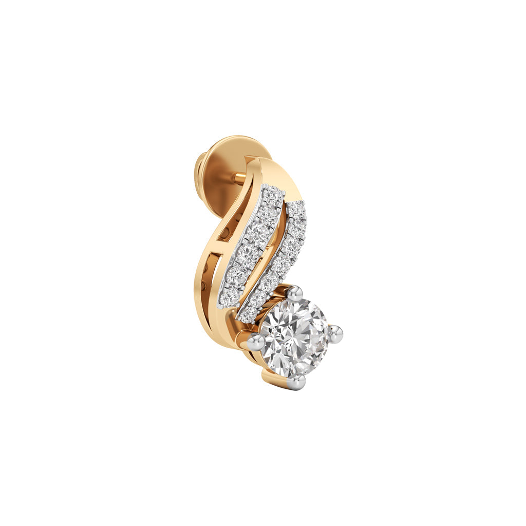 0.75Ct Round Shape Fancy Studs Earrings