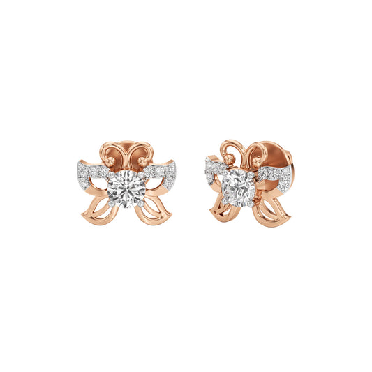 0.50Ct Round Shape Fancy Studs Earrings
