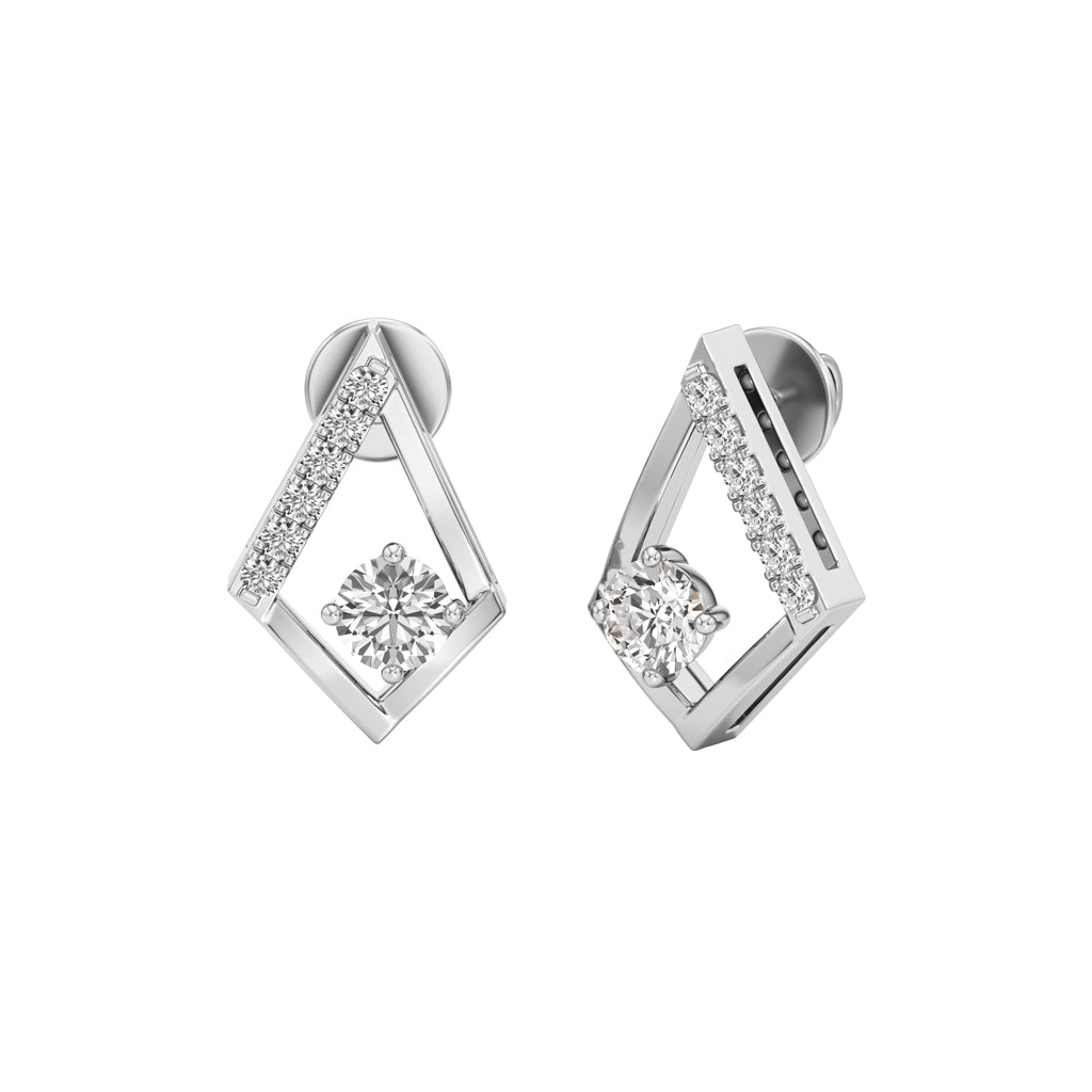 0.50Ct Round Shape Fancy Studs Earrings