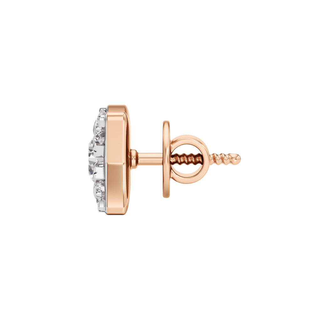 1.00Ct Round Shape Fancy Studs Earrings