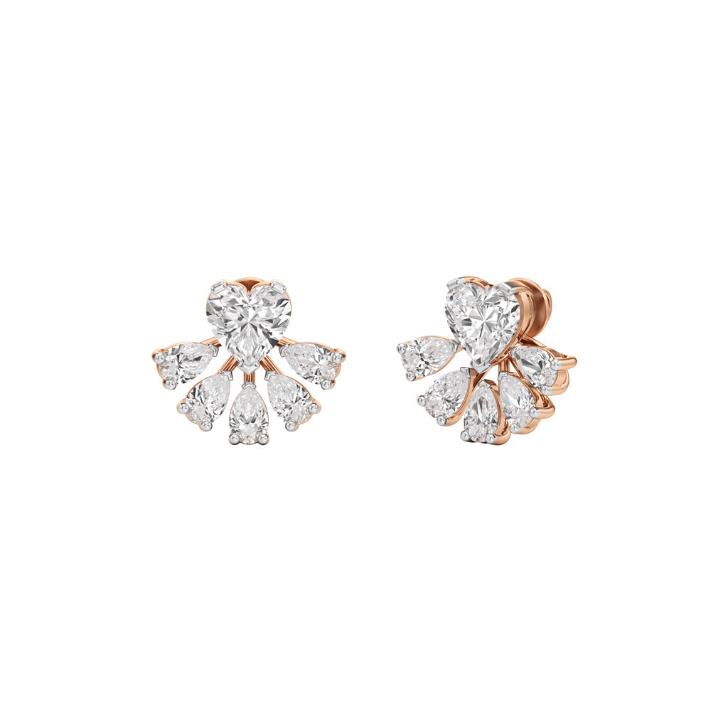 6.50Ct Heart Shape Fancy Studs Earrings