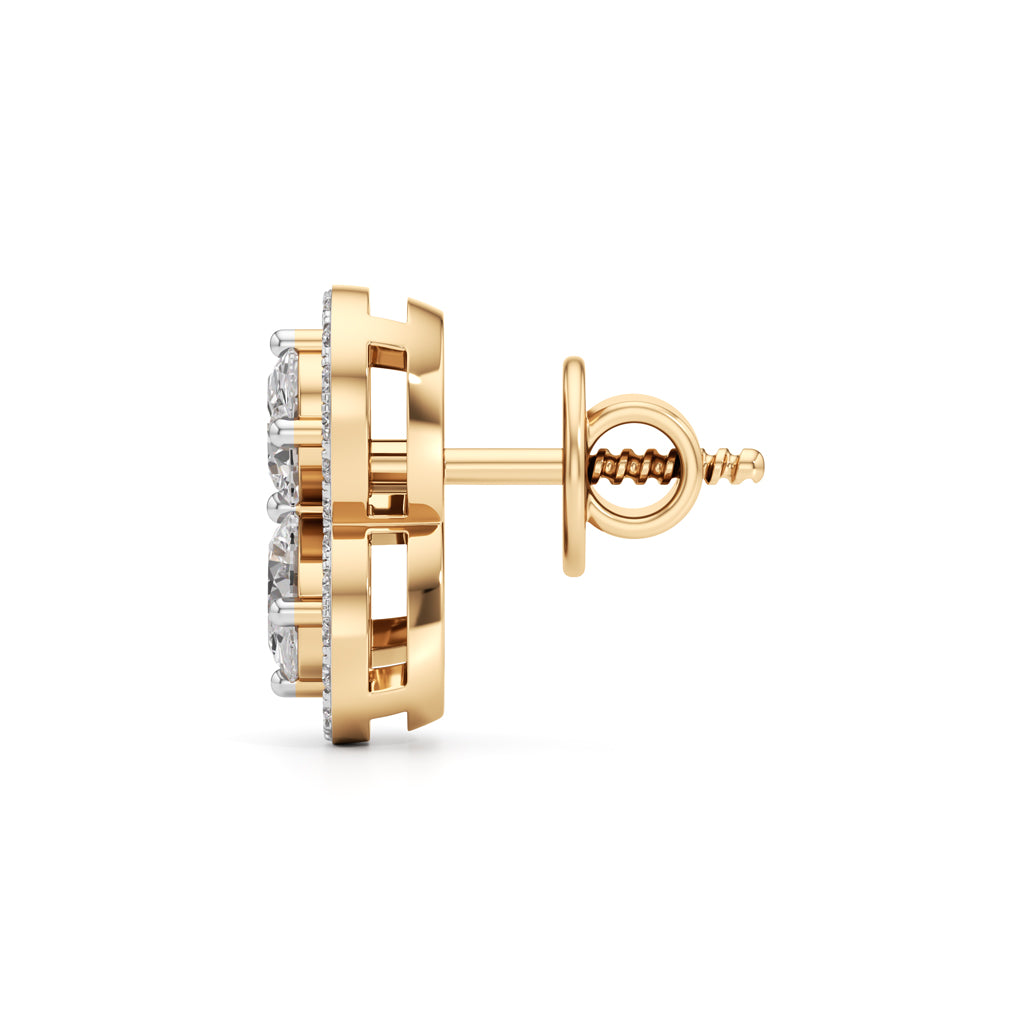 1.50Ct Fancy Stud Diamond Gold Earrings