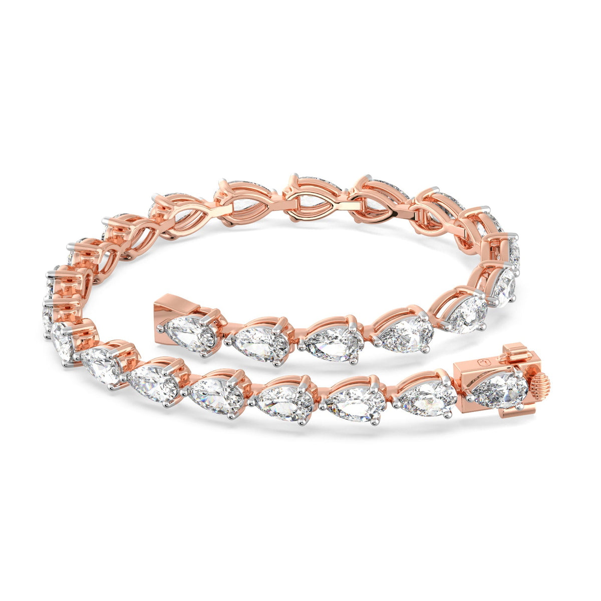 6.83 ct Pear East-West Diamond  Tennis Bracelet