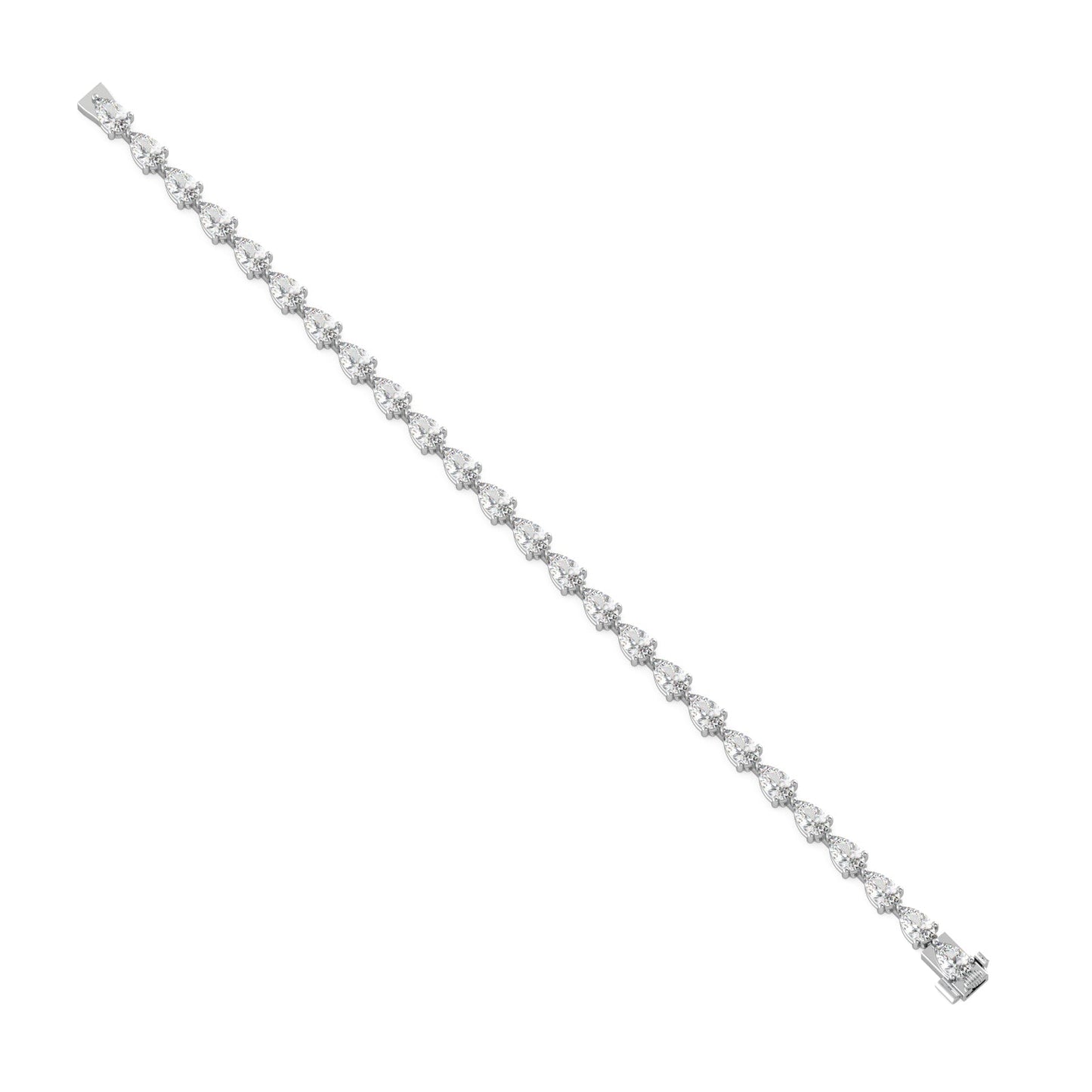 6.83 ct Pear East-West Diamond  Tennis Bracelet