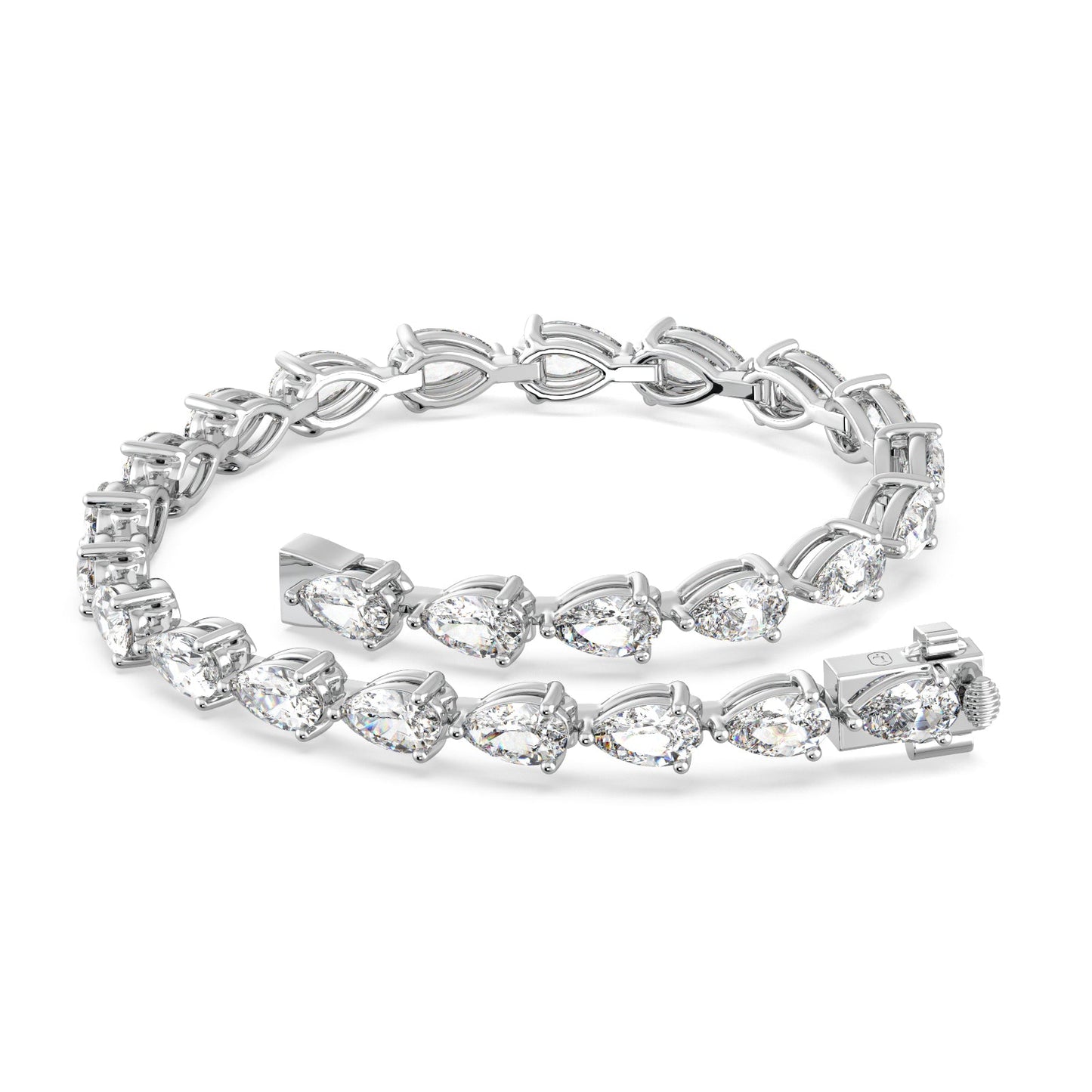 6.83 ct Pear East-West Diamond  Tennis Bracelet