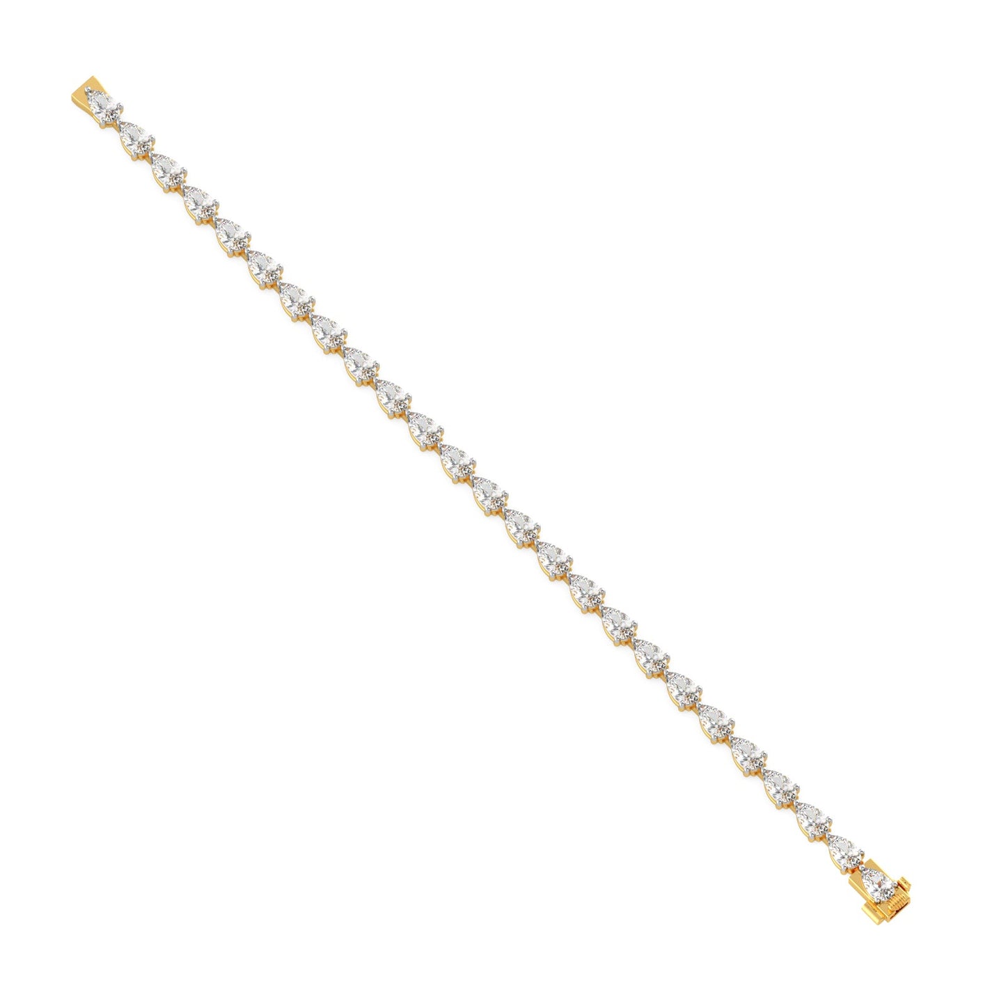 6.83 ct Pear East-West Diamond  Tennis Bracelet