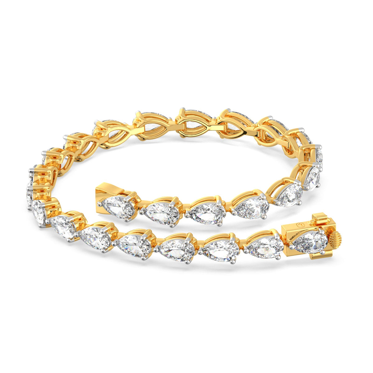 6.83 ct Pear East-West Diamond  Tennis Bracelet