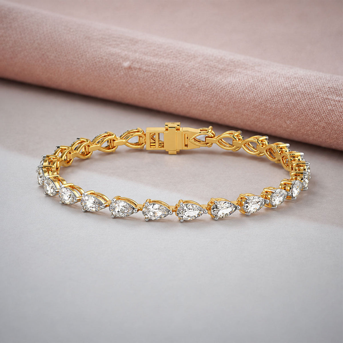 6.83 ct Pear East-West Diamond  Tennis Bracelet