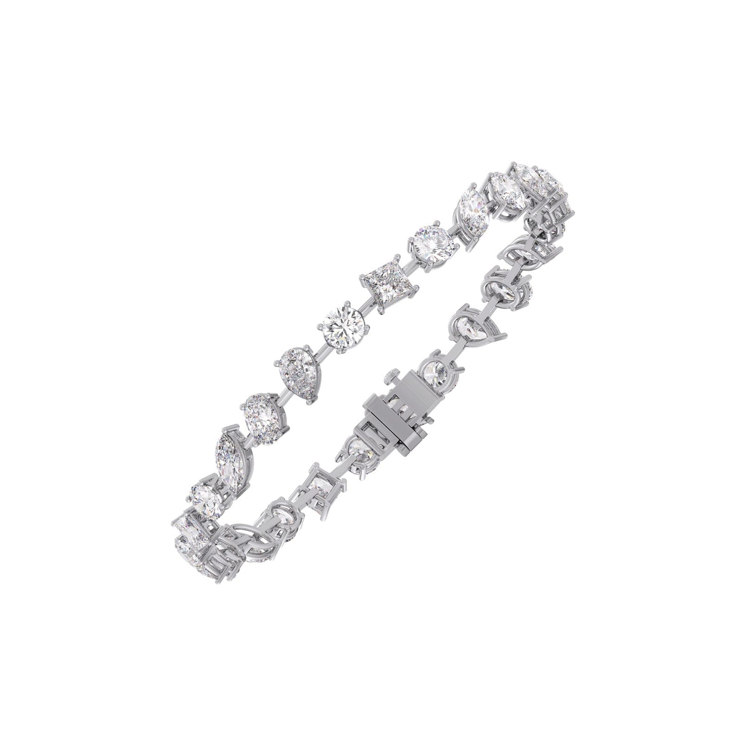 13.84 ct Multishape Diamond Tennis Bracelet