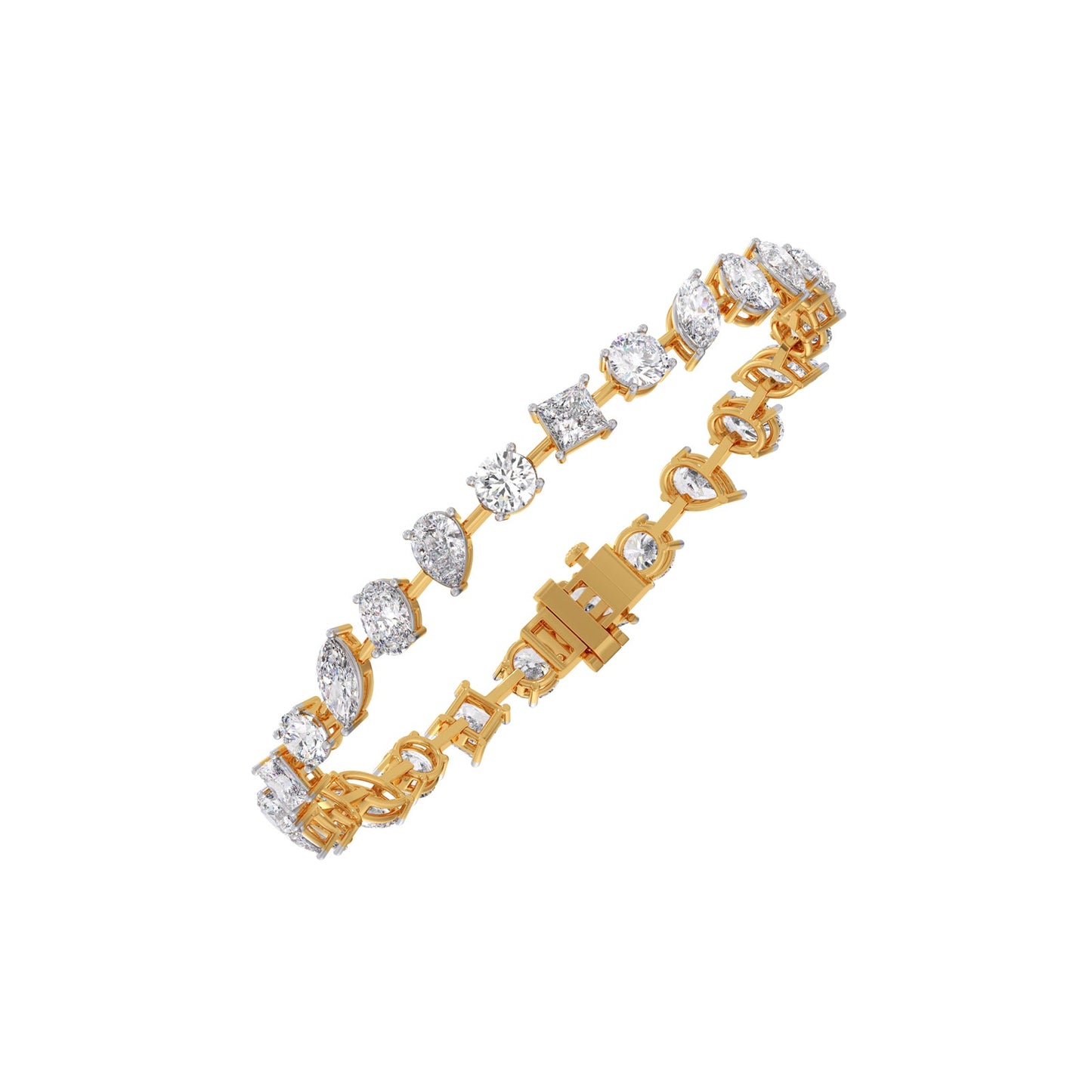 13.84 ct Multishape Diamond Tennis Bracelet