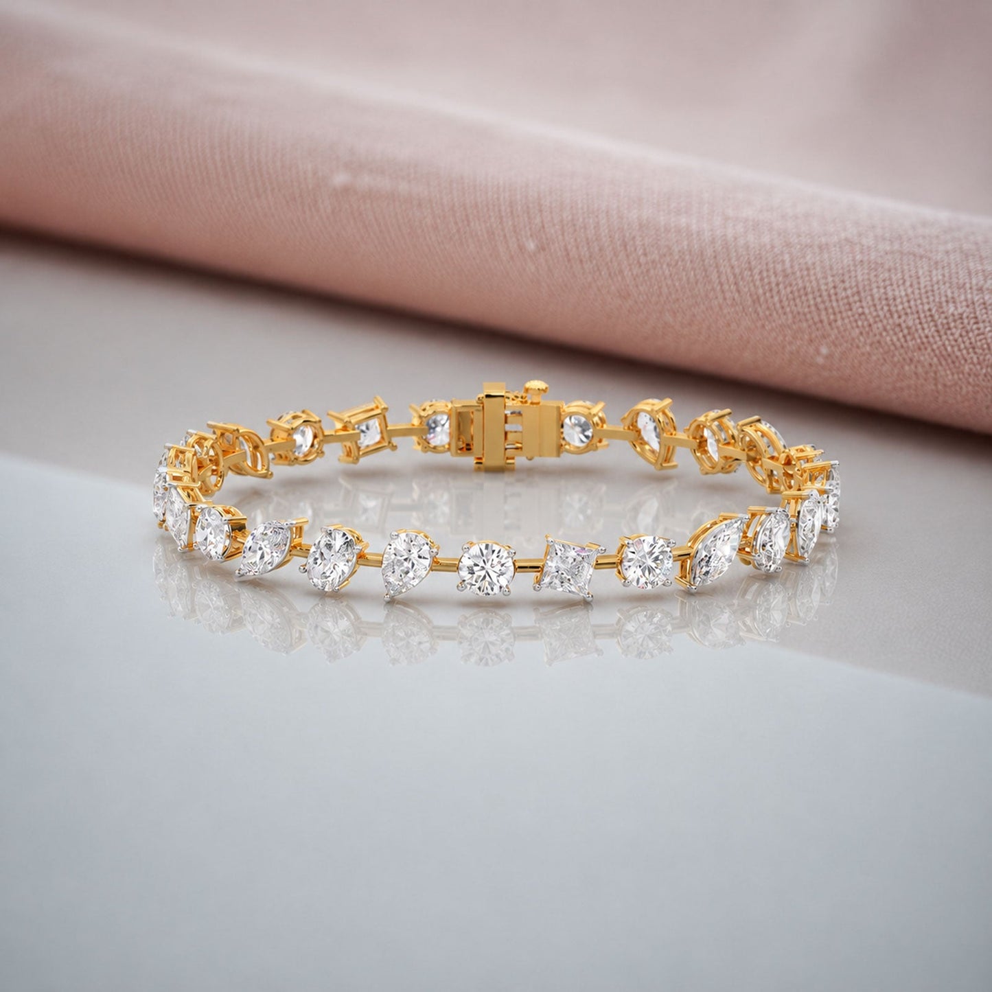 13.84 ct Multishape Diamond Tennis Bracelet