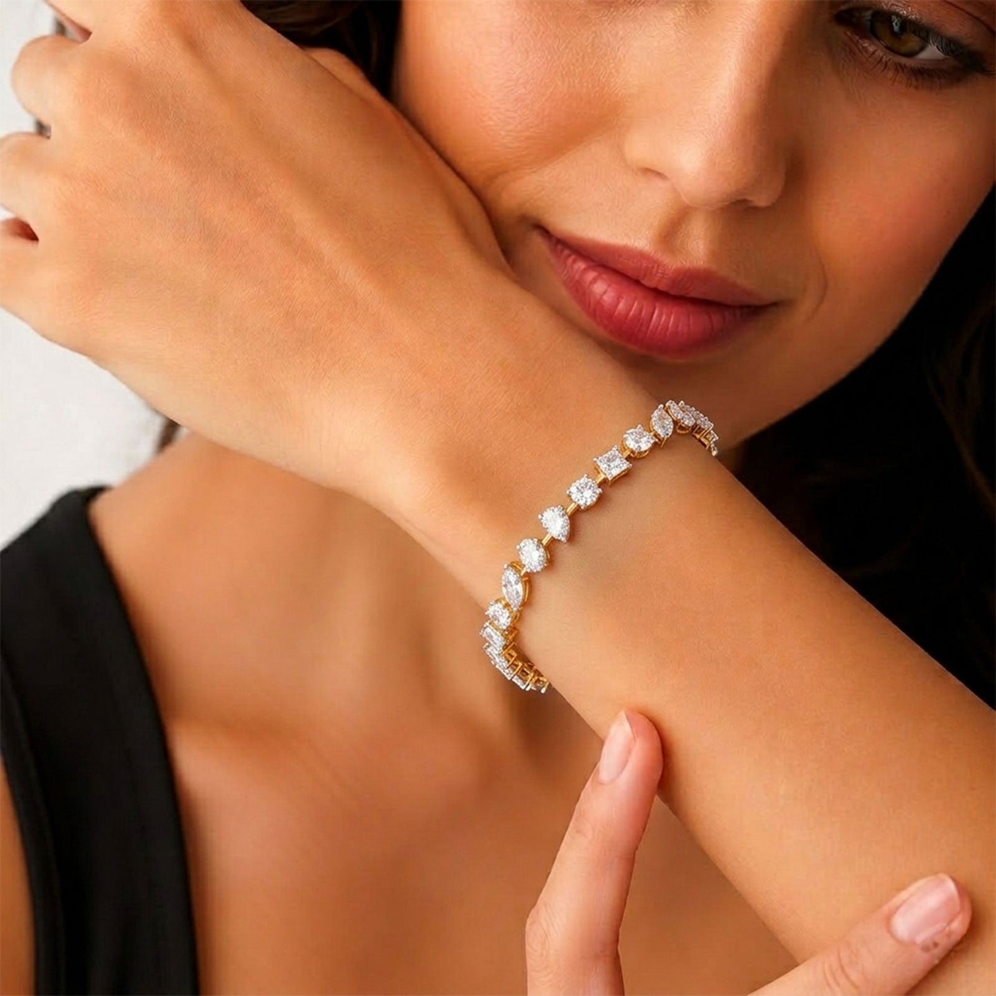 13.84 ct Multishape Diamond Tennis Bracelet