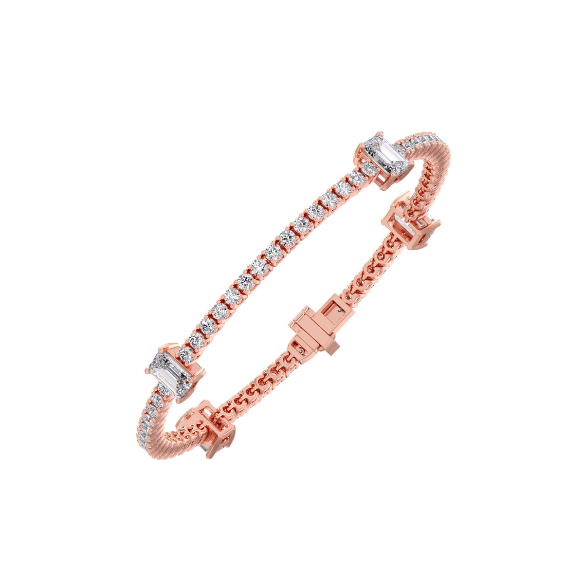 4.86 ct Stellar Radiant Diamond Tennis Bracelet