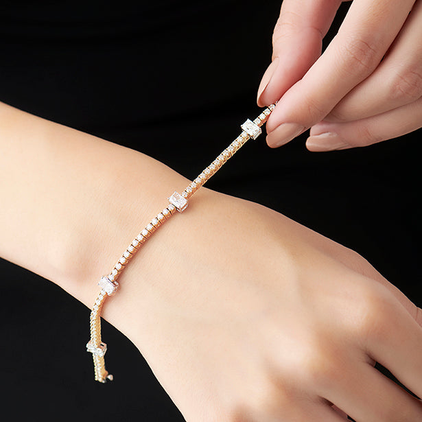 4.86 ct Stellar Radiant Diamond Tennis Bracelet