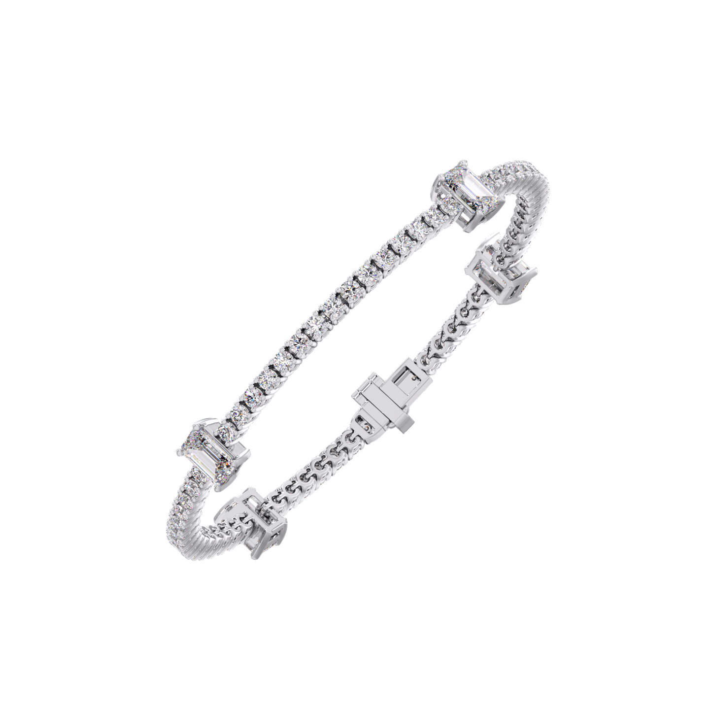 4.86 ct Stellar Radiant Diamond Tennis Bracelet