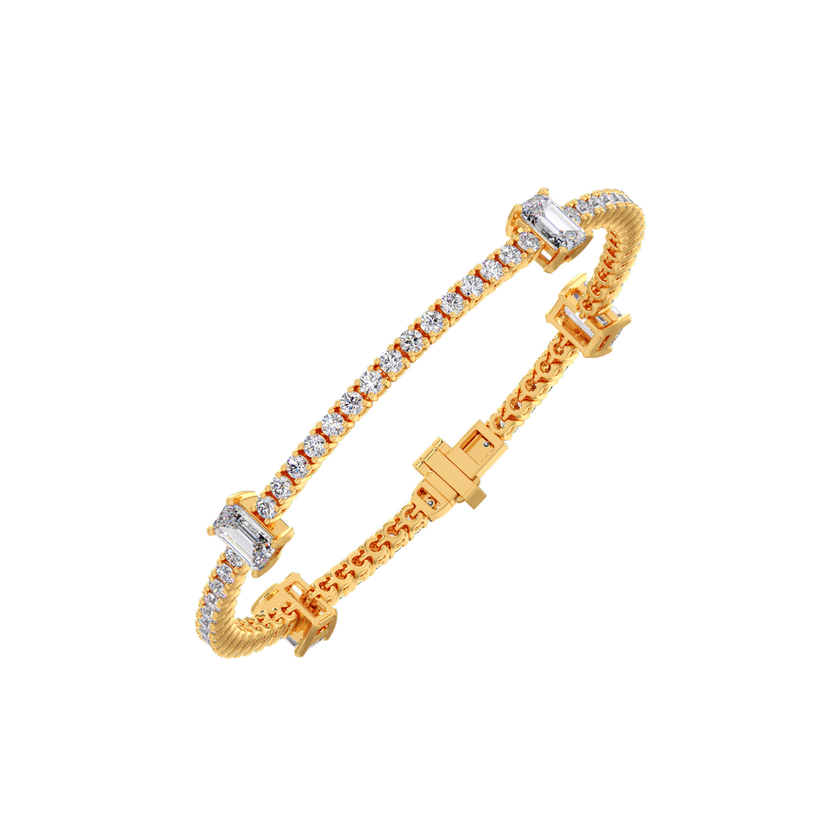 4.86 ct Stellar Radiant Diamond Tennis Bracelet