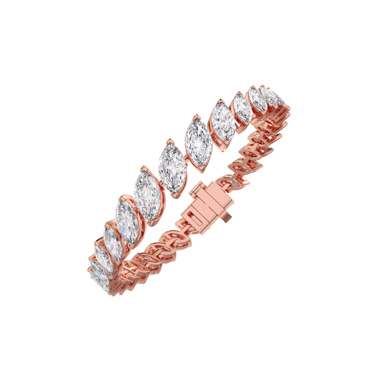 11.09 ct Graduating Marquise Diamond Tennis Bracelet