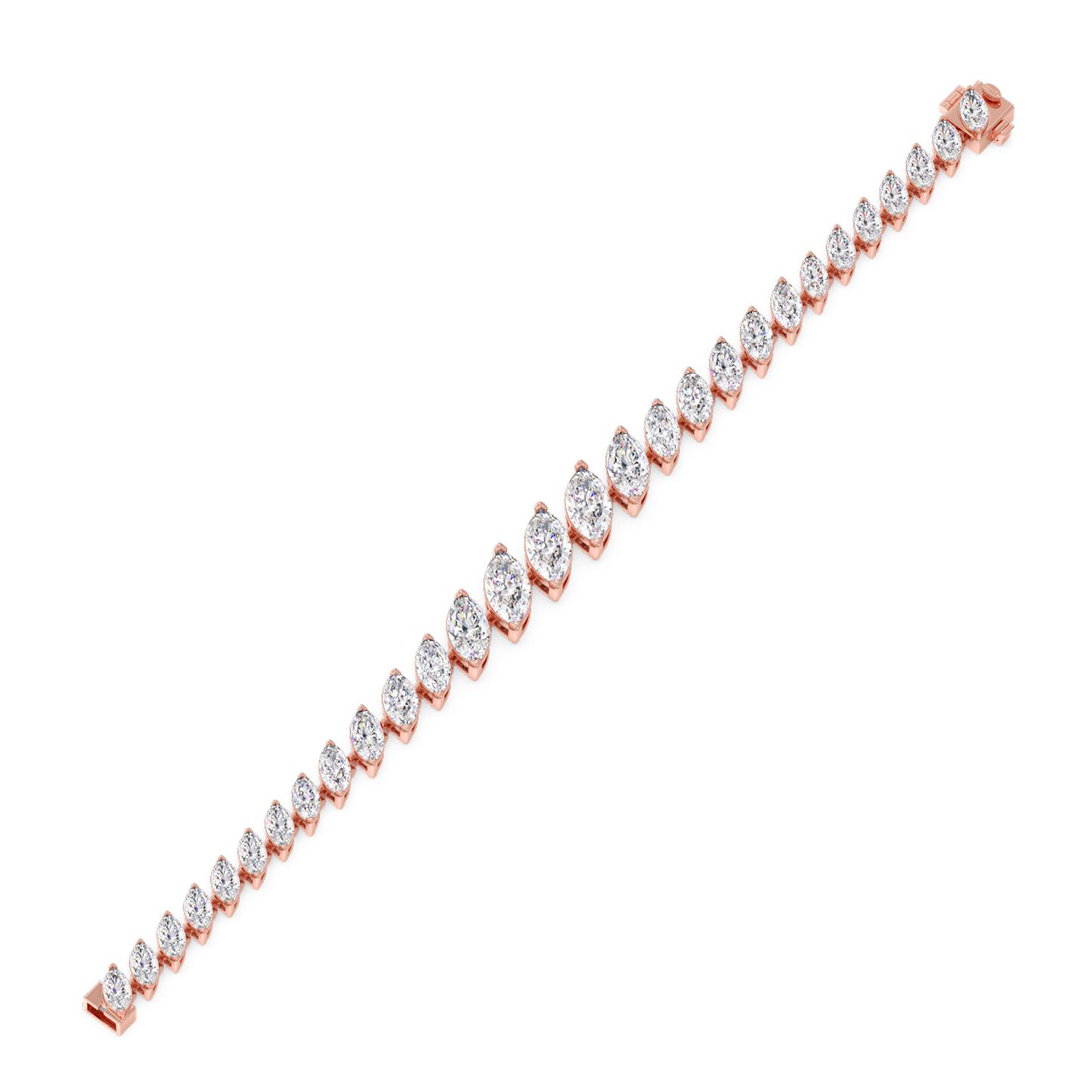 11.09 ct Graduating Marquise Diamond Tennis Bracelet