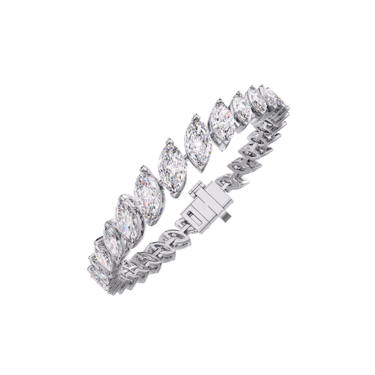 11.09 ct Graduating Marquise Diamond Tennis Bracelet
