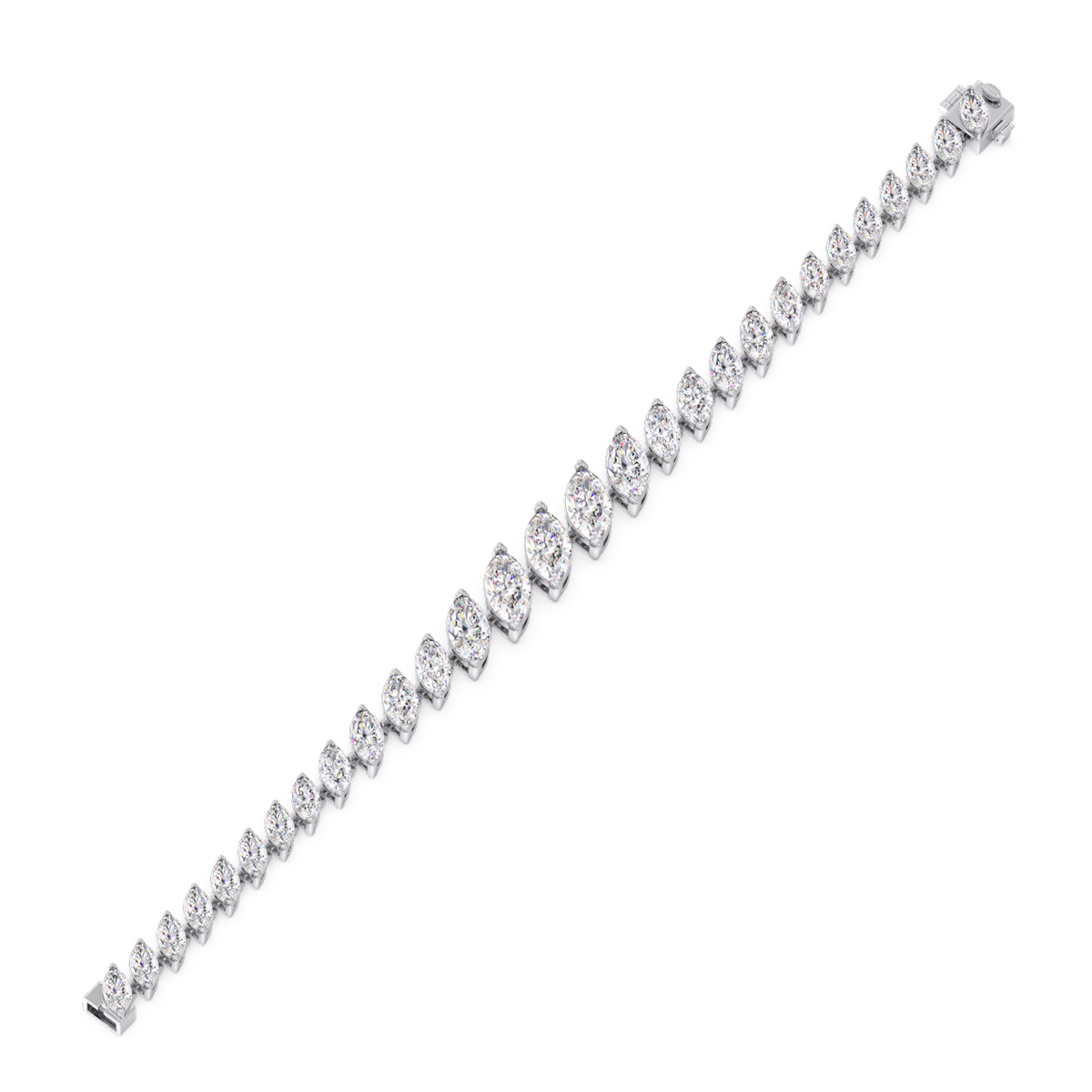 11.09 ct Graduating Marquise Diamond Tennis Bracelet