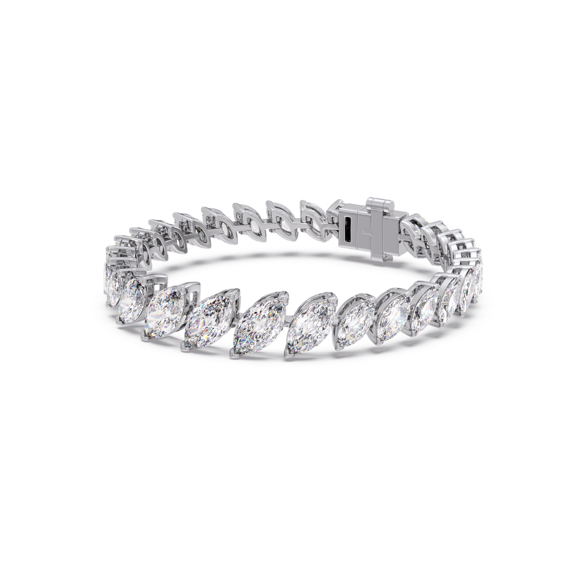 11.09 ct Graduating Marquise Diamond Tennis Bracelet