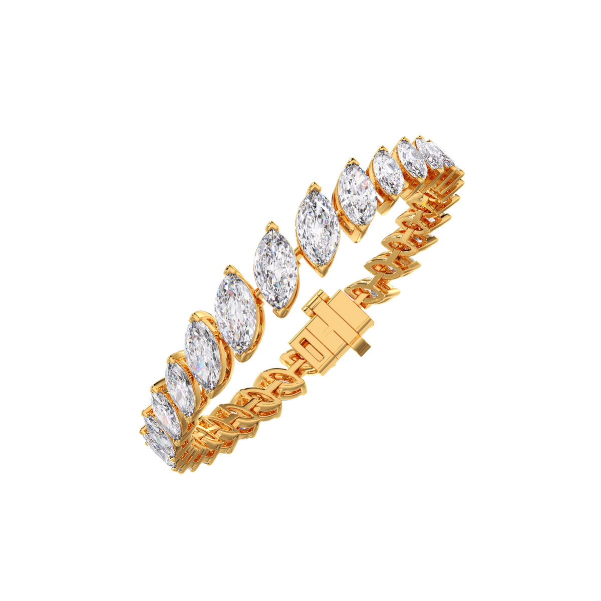 11.09 ct Graduating Marquise Diamond Tennis Bracelet