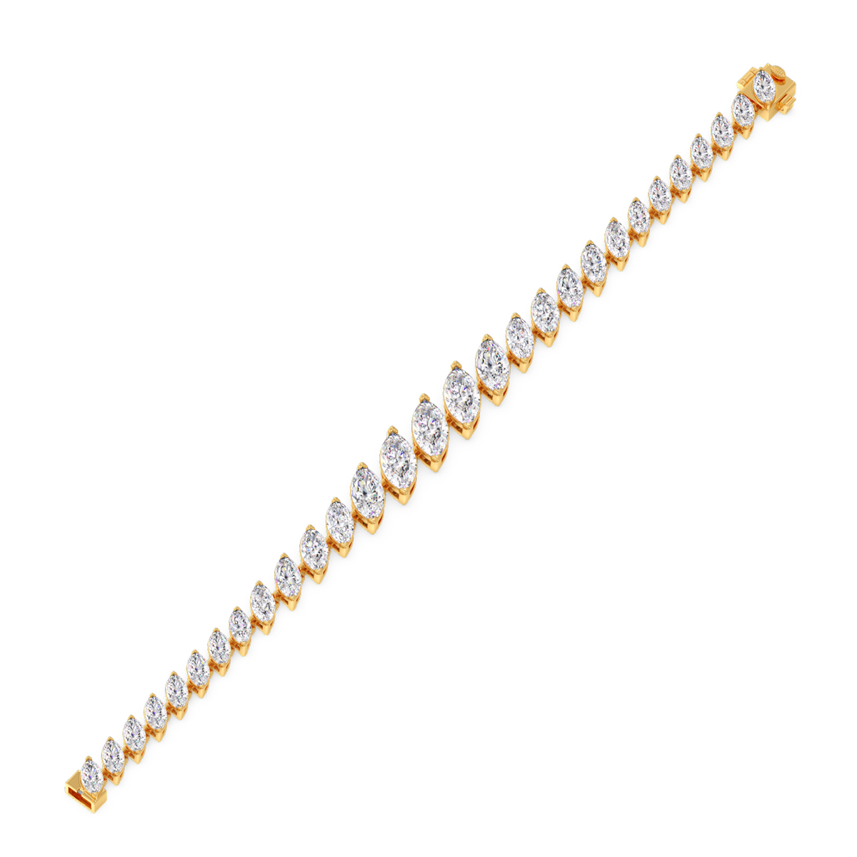 11.09 ct Graduating Marquise Diamond Tennis Bracelet