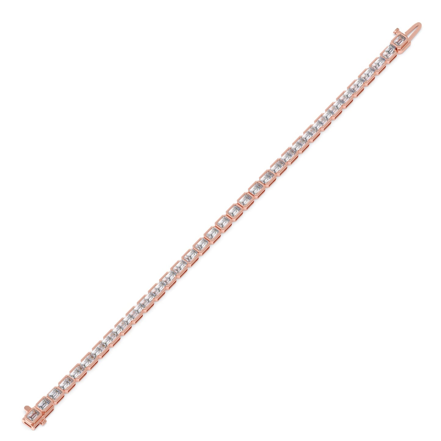 7.01 ct Bezel Emerald Diamond Tennis Bracelet