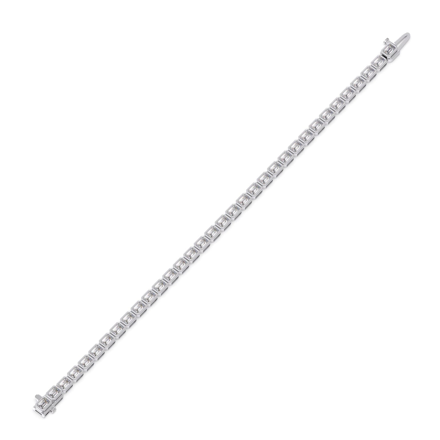 7.01 ct Bezel Emerald Diamond Tennis Bracelet