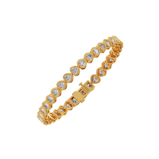 7.11 ct Bezel Heart Diamond Tennis Bracelet