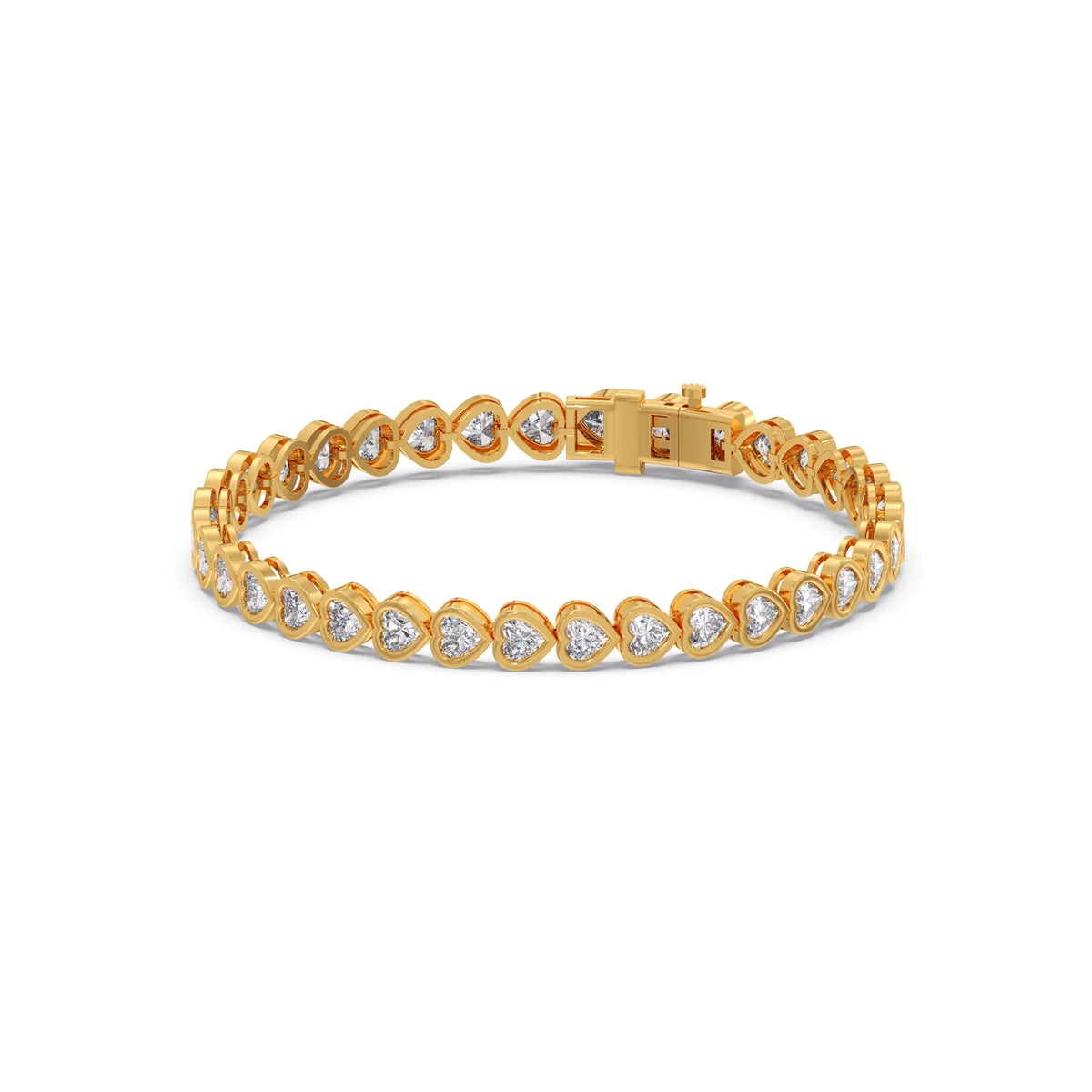 7.11 ct Bezel Heart Diamond Tennis Bracelet