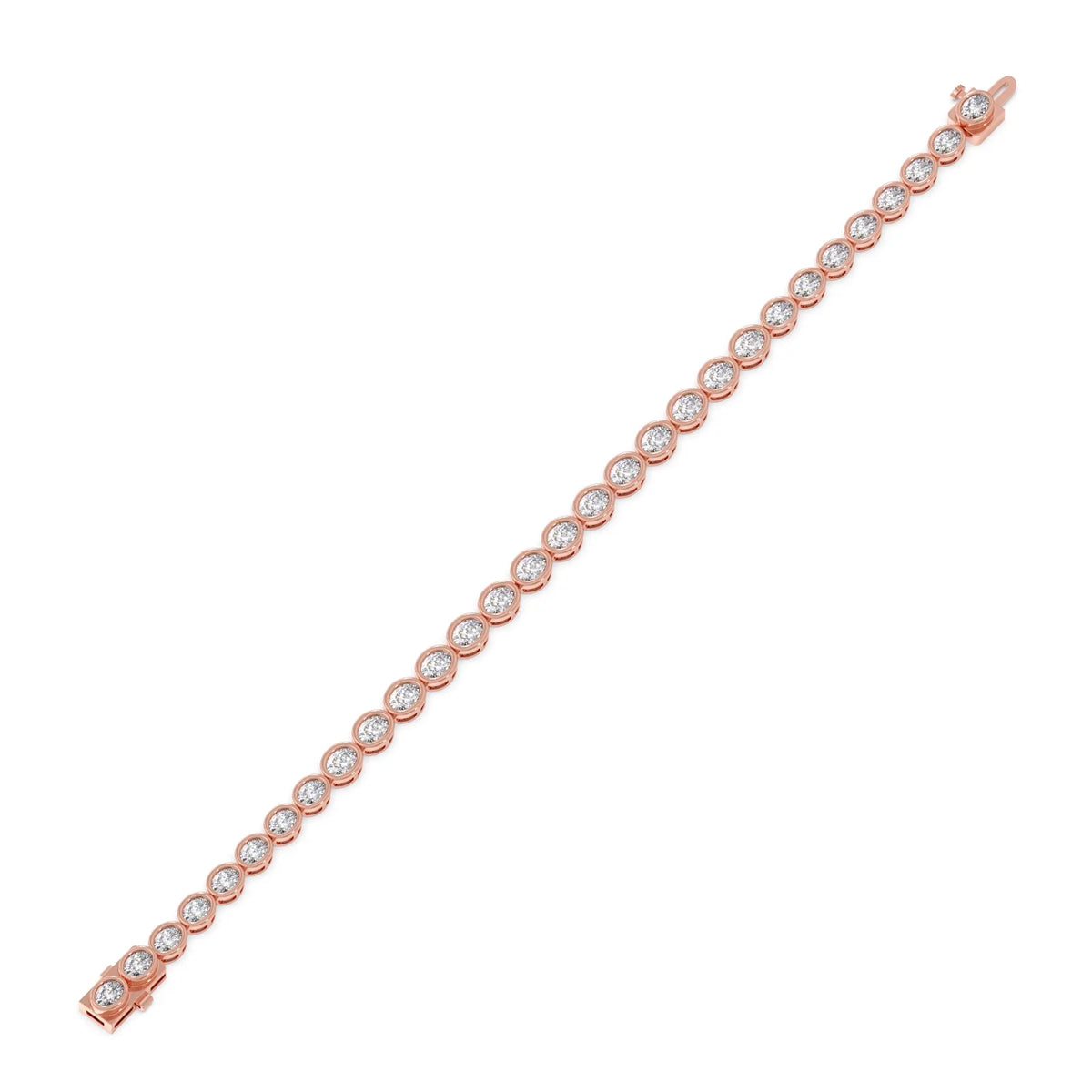 6.25 ct Bezel Oval Diamond Tennis Bracelet
