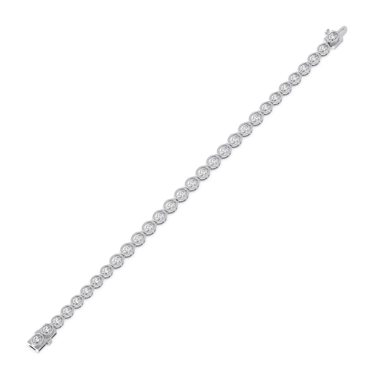 6.25 ct Bezel Oval Diamond Tennis Bracelet
