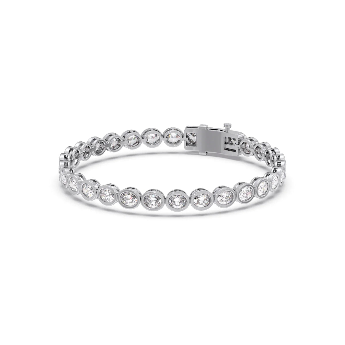 6.25 ct Bezel Oval Diamond Tennis Bracelet
