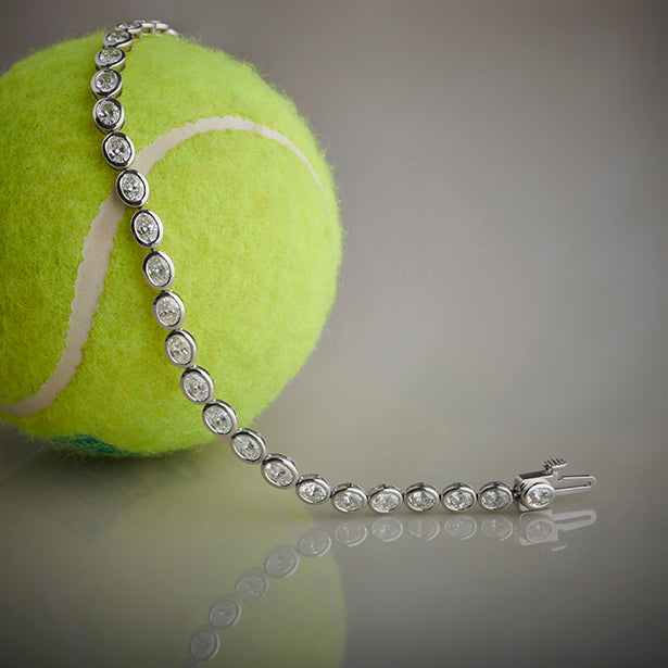 6.25 ct Bezel Oval Diamond Tennis Bracelet